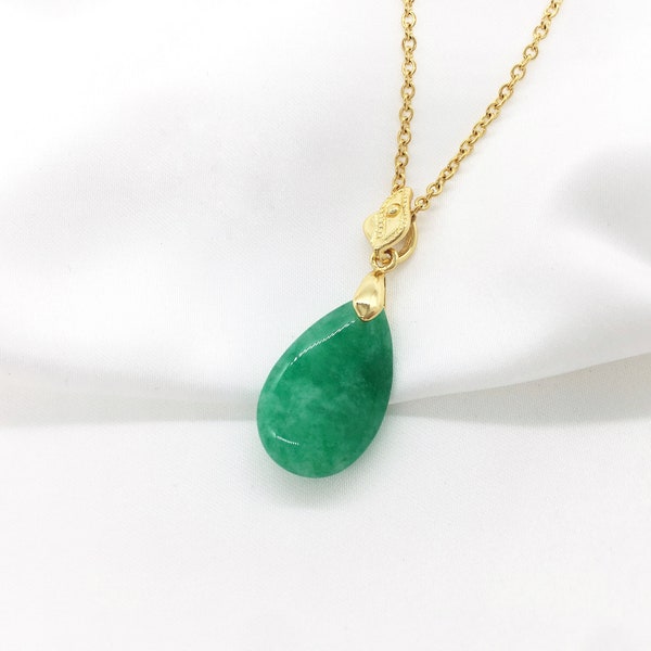Green Jade Necklace Etsy