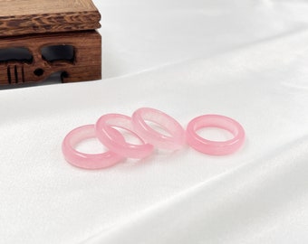 6 mm echte groen roze jade bandring