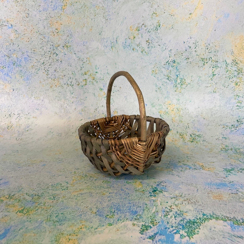 Small Woven Basket With Handle Etsy UK