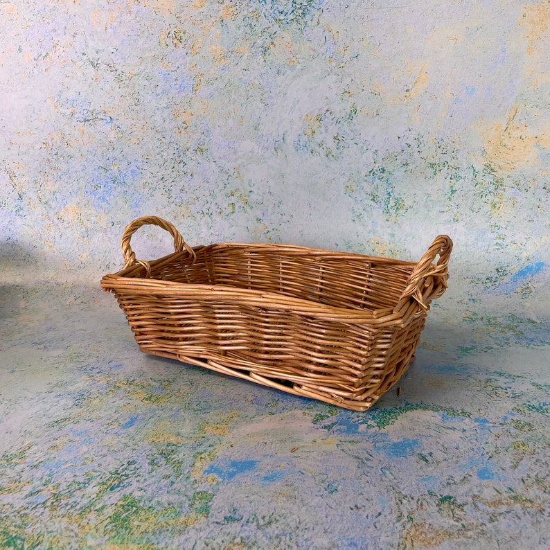 Traditional Rectangular Wicker Basket Etsy UK
