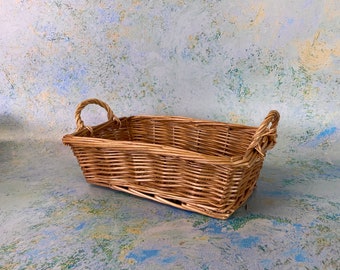 Traditional Rectangular Wicker Basket