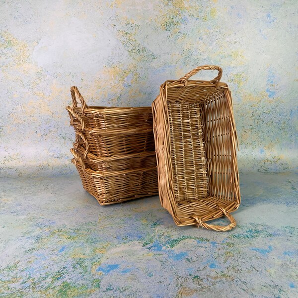 Set of 5 Storage Baskets in Willow Wicker