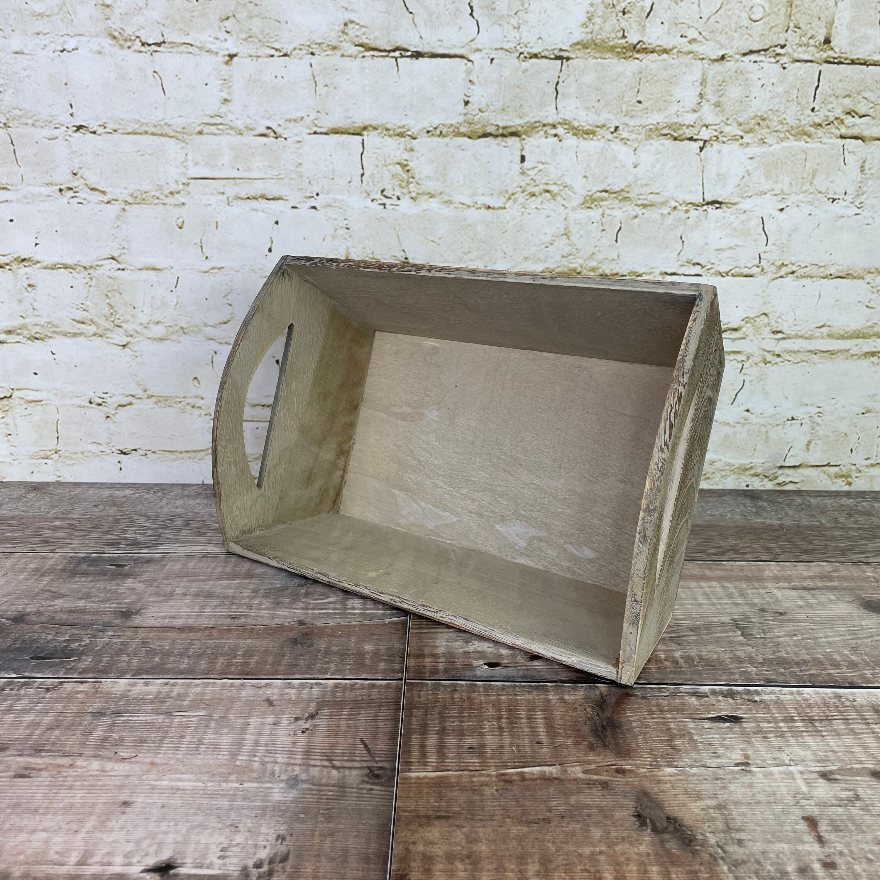 Cesta de almacenamiento de madera de efecto roble / Bandeja de | Etsy