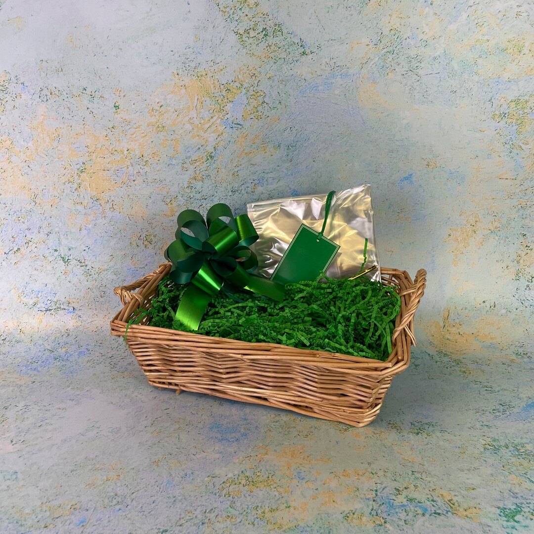 Green Christmas Gift Basket Kit With Wicker Basket Etsy UK