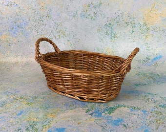 Wedding Wicker Storage Basket with Handles