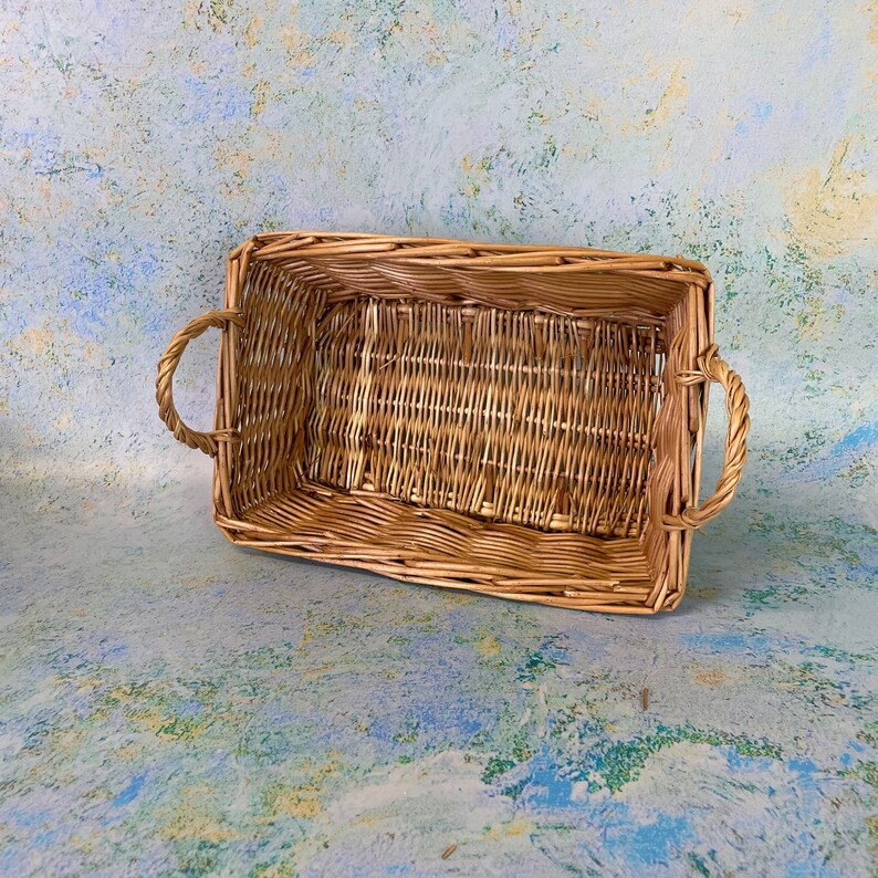 Traditional Rectangular Wicker Basket Etsy UK