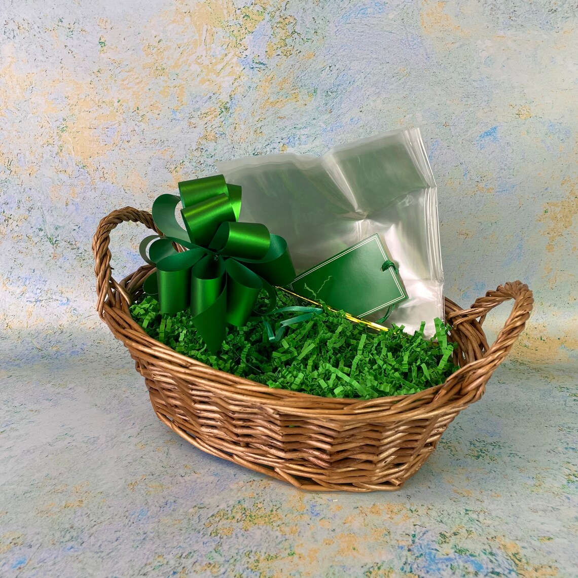 Green Gift Hamper Kit Oval Basket Etsy UK