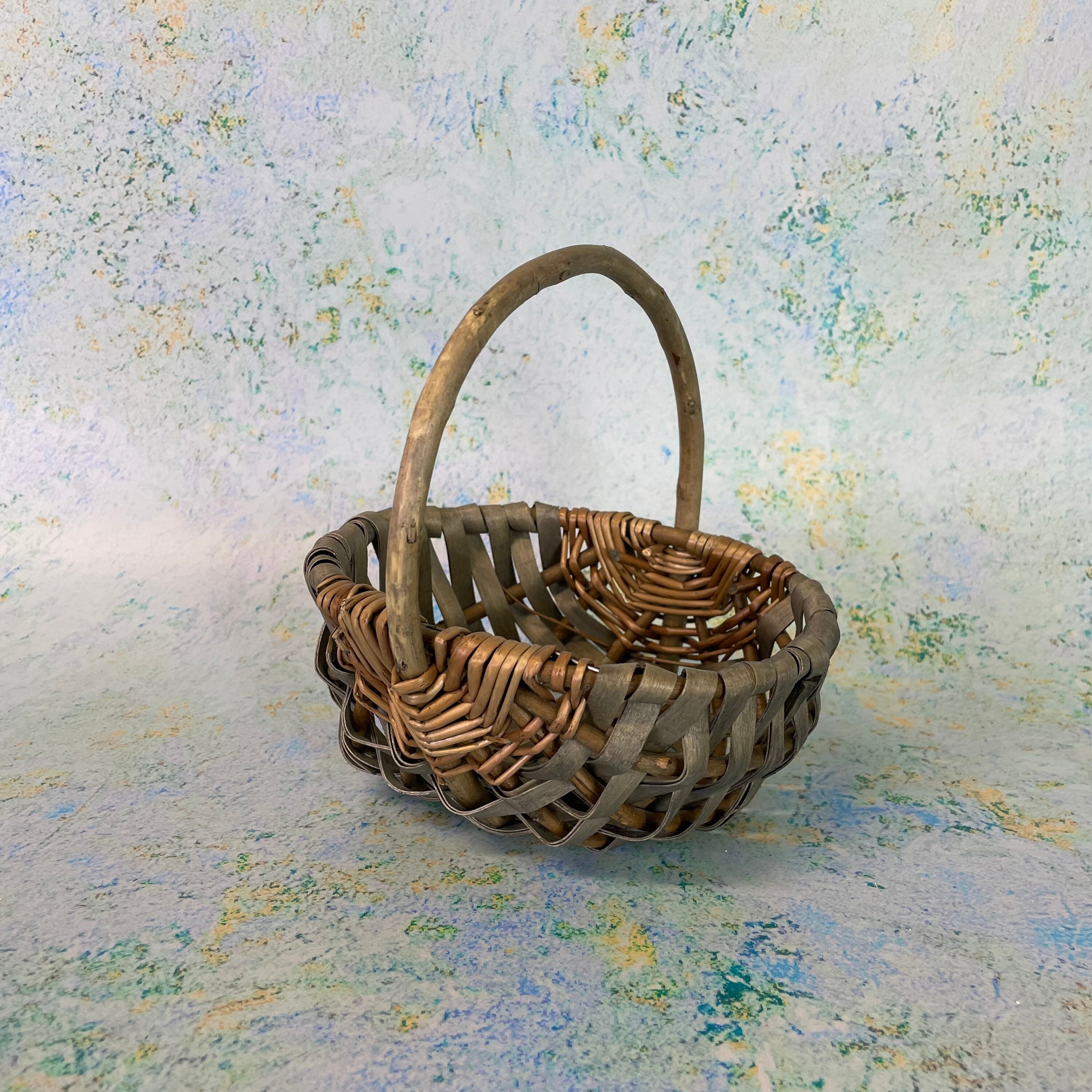 Small Woven Basket With Handle Etsy UK