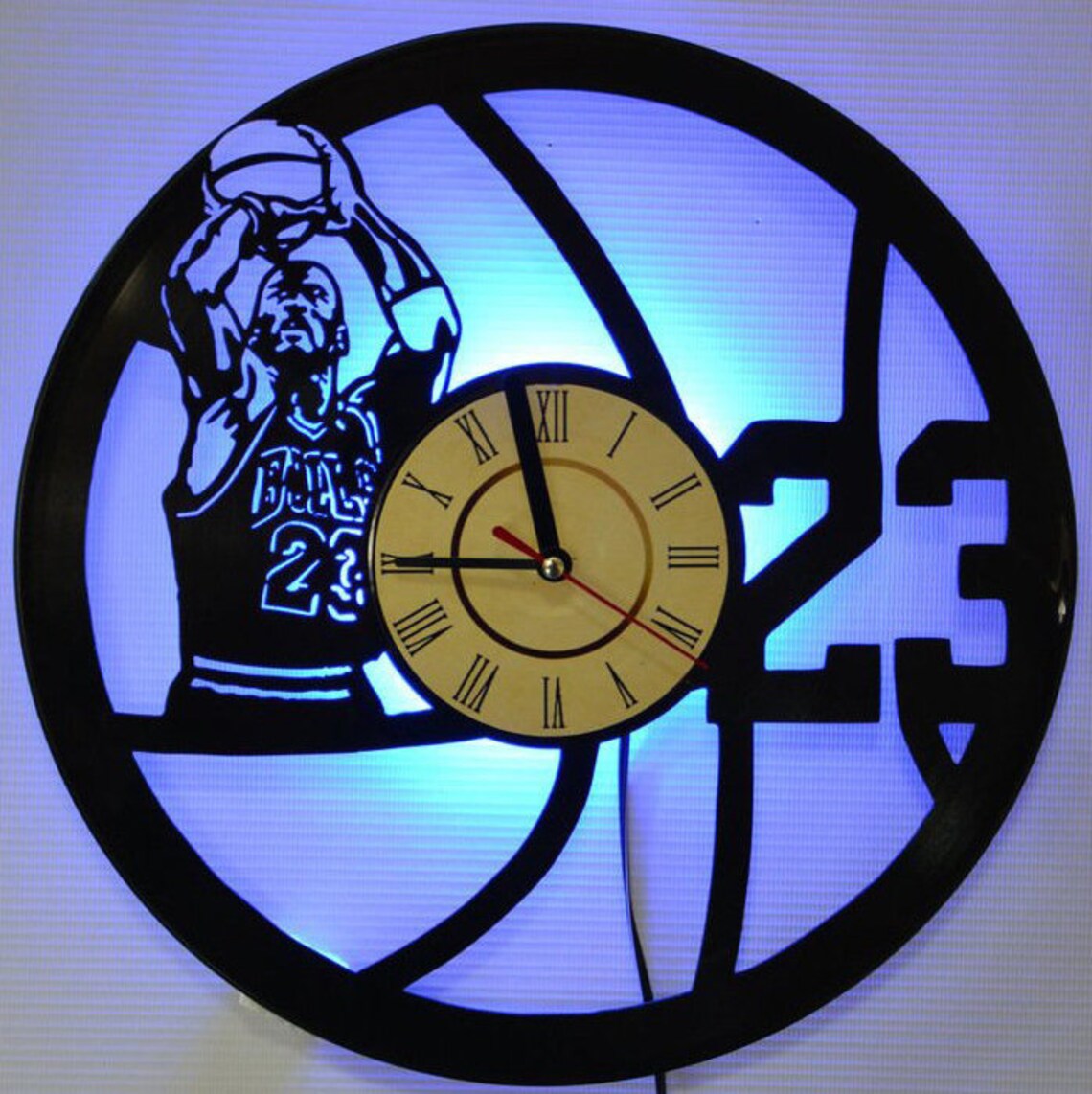 michael jordan clock with mini sneakers