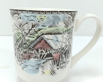 Johnson Brothers Friendly Village The Covered Bridge Coffee Cup Mug