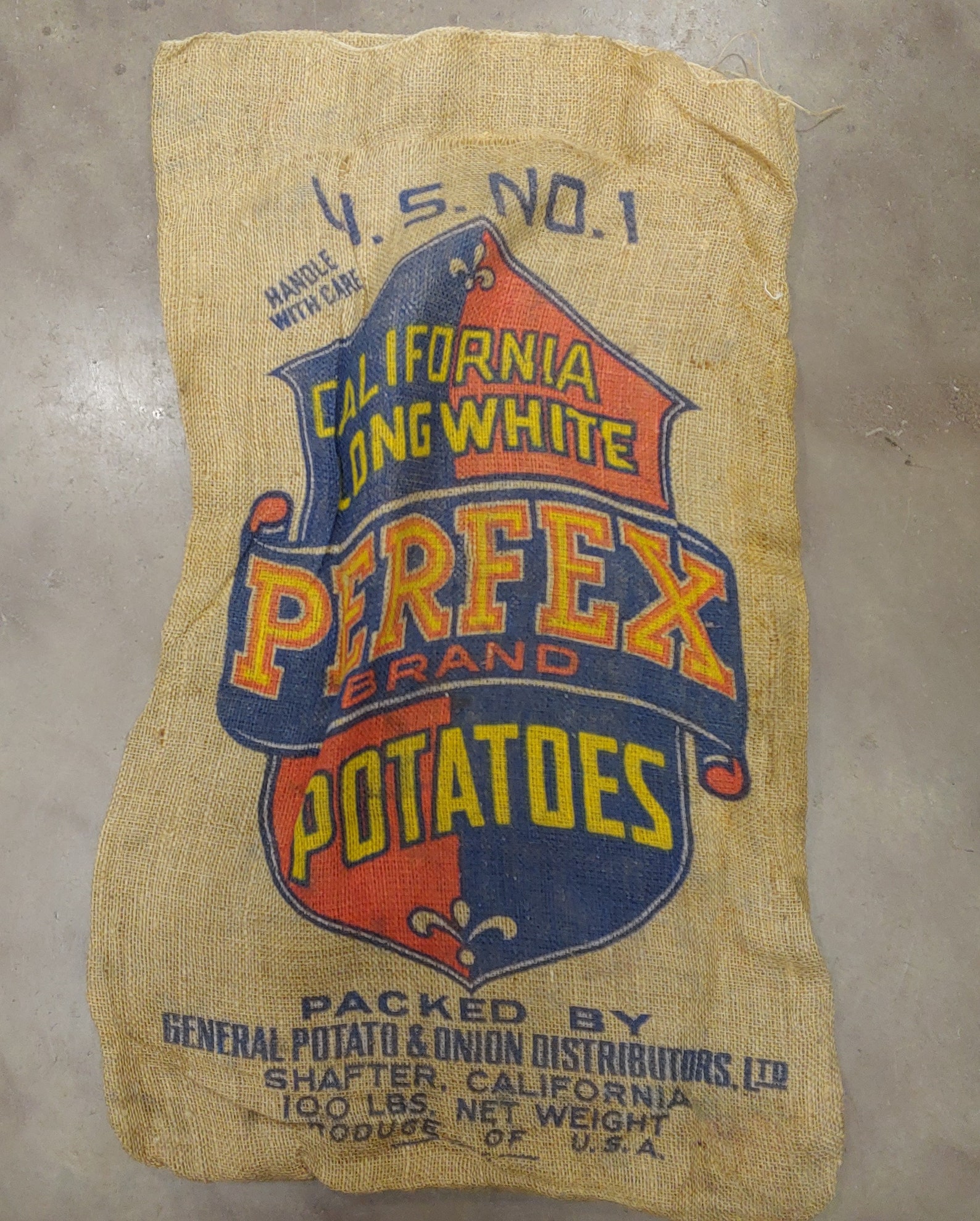 Vintage Perfex Potato Sacks Burlap Lot of 2 100 Pound Size Etsy