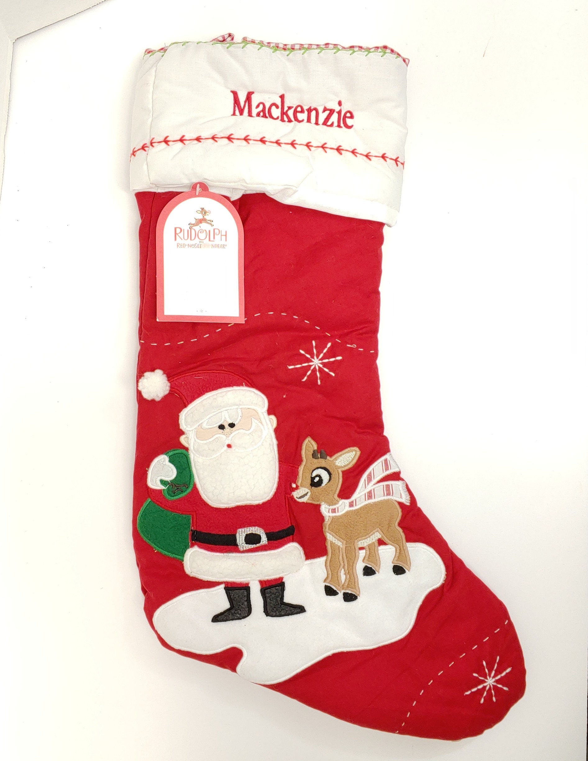 NWT Pottery Barn Kids FLYING REINDEER HERITAGE Christmas Stocking NO MONO /  NAME