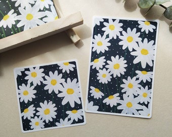 Lámina artística de margaritas: decoración floral de pared hecha a mano en papel mate