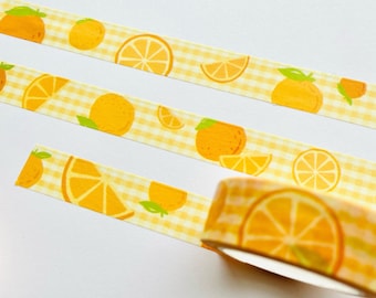 Cute Orange Washi Tape - Kawaii Fruit Washi Tape - Bullet Journal Stickers