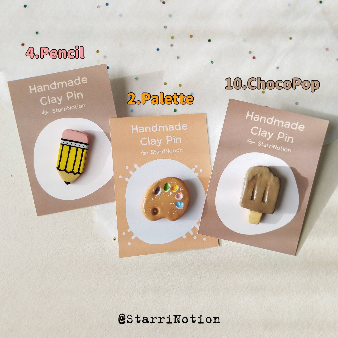 Cute Clay Pins Handmade Clay Pins Polymer Clay Pins One Etsy