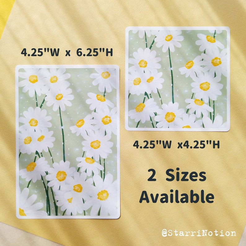 Cute Wall Art - Daisy Art Print - Mini Flower Print - Kawaii Wall Decor image 2