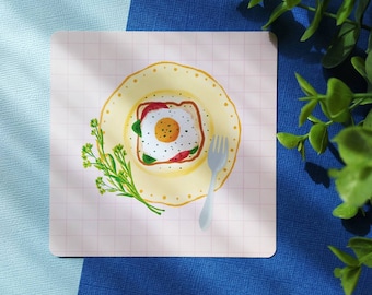 Cute Breakfast Art Print - Egg Toast Mini Print