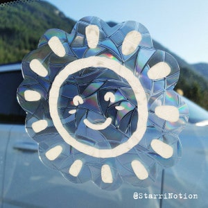 Cute Sun Suncatcher Sticker - Positive Vibes Rainbow Maker - Handmade Window Decal