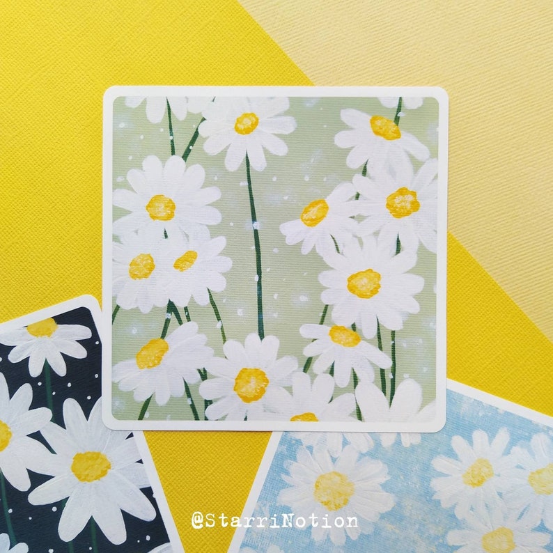 Cute Wall Art - Daisy Art Print - Mini Flower Print - Kawaii Wall Decor image 4