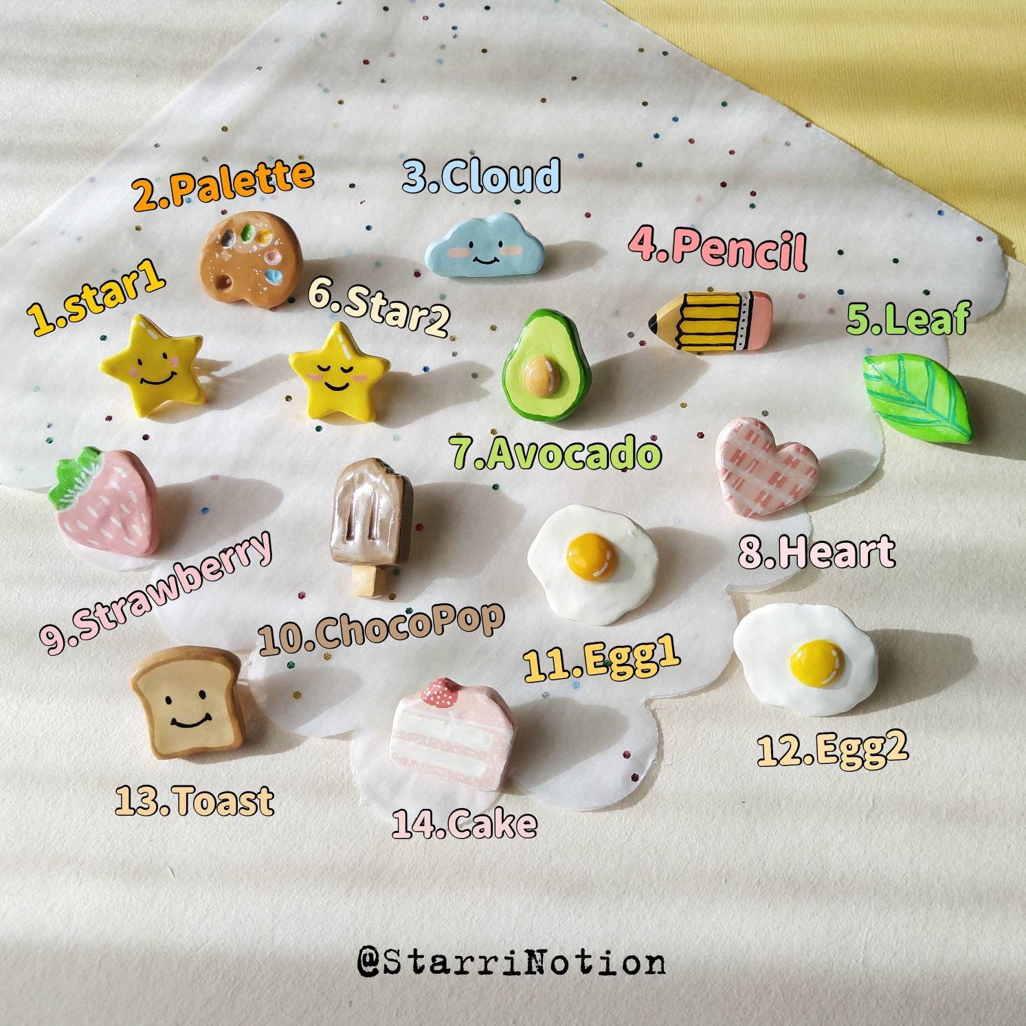 Cute Clay Pins Handmade Clay Pins Polymer Clay Pins One Etsy