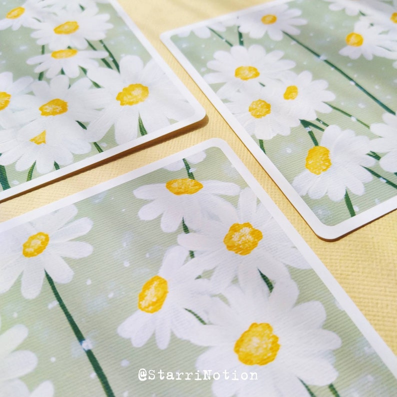 Cute Wall Art - Daisy Art Print - Mini Flower Print - Kawaii Wall Decor image 6