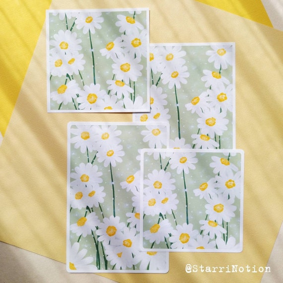 Cute Wall Art - Daisy Art Print - Mini Flower Print - Kawaii Wall Decor