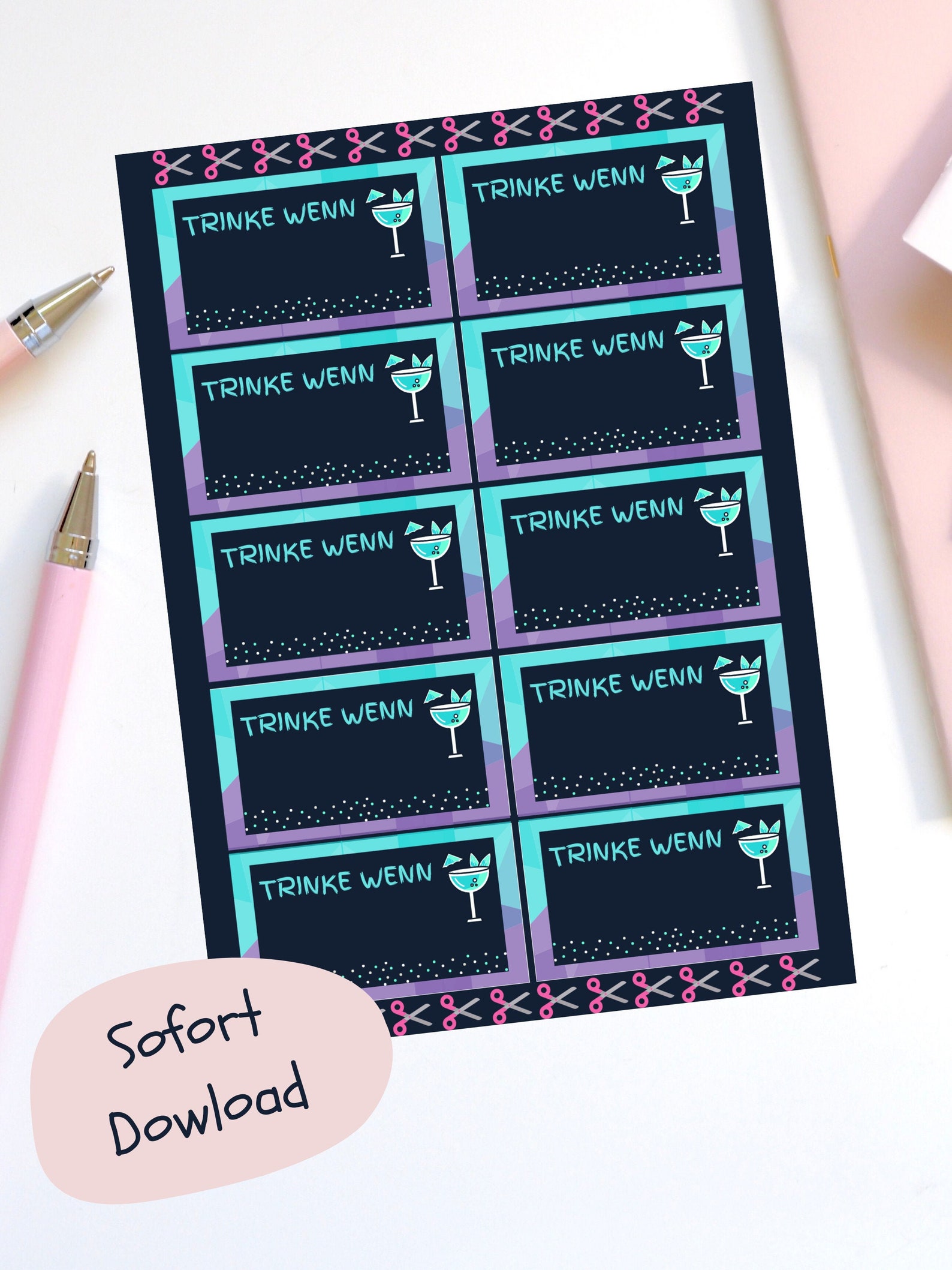 Trinke wenn Spiel Kartenspiel Trinkspiel Frauenabend | Etsy