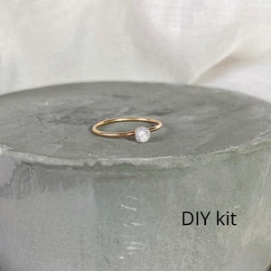 14k Gold Cremation Ashes Ring DIY Kit - Cremation Ashes Jewelry