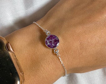 Funeral Flower Jewelry Bracelet, Funeral Flower Keepsake, Wedding Memorial Ashes Jewelry Gifts, Pet Keepsake Ashes Jewelry, Memorial Gifts