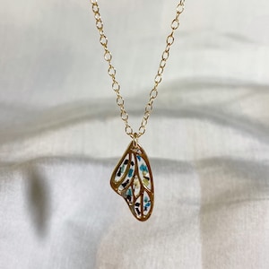 14k gold filled begrafenis bloem aandenken vlinder ketting, aandenken begrafenis sieraden, gedroogde bloem aandenken ketting, herdenkings as sieraden