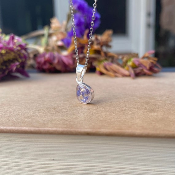 Funeral Flower Keepsake Necklace Memorial Jewelry Remember a Loved