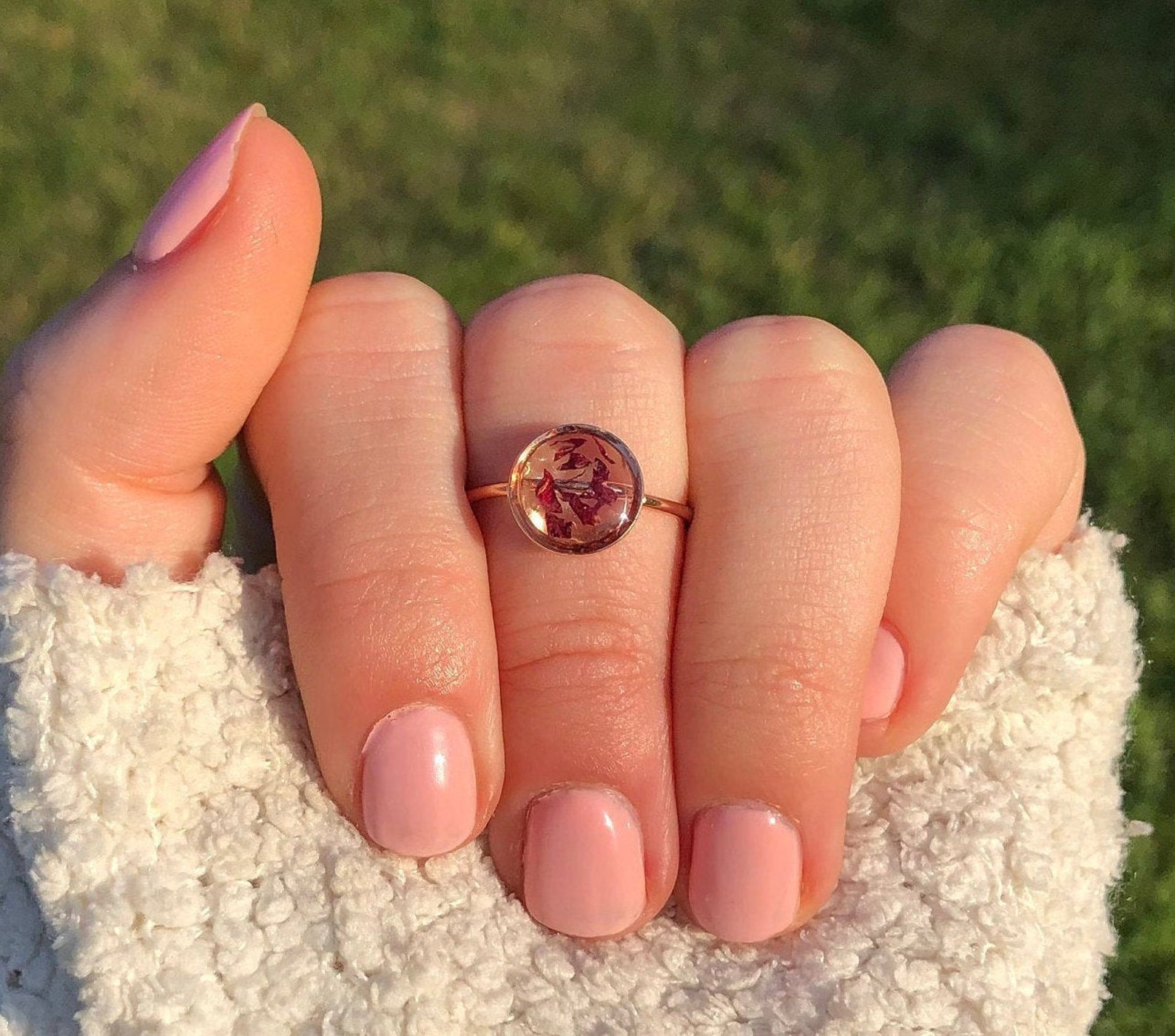 Memorial Flower Jewelry Memorial Ring Funeral Flower Etsy