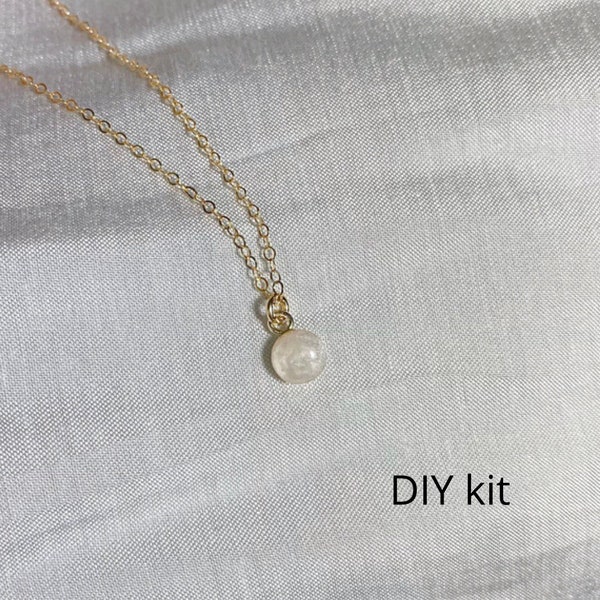 14k Gold Breastmilk Necklace DIY Kit - Breastmilk Jewelry