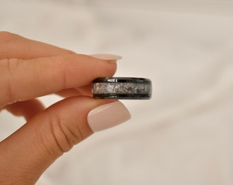 Tungsten Carbide Cremation Ashes Ring, Men&#39;s Memorial Band, Gemstone Ashes Jewelry, Meaningful Memory Keepsake Ring, Family Member Gift Ring