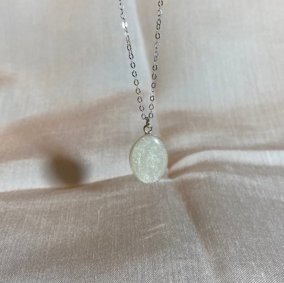 Cremation Ashes Jewelry Silver Necklace, Memorial Gemstone
