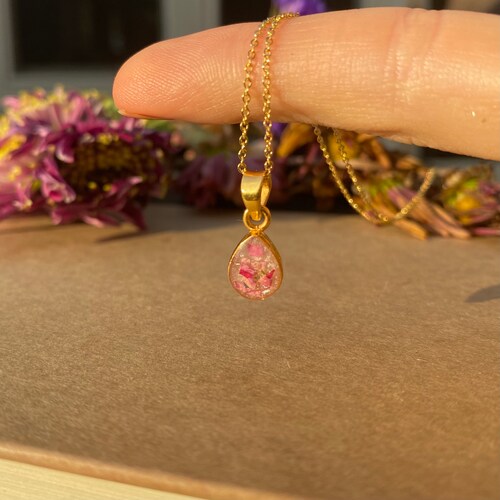 Funeral Flower Keepsake Oval Necklace Memorial Jewelry Etsy