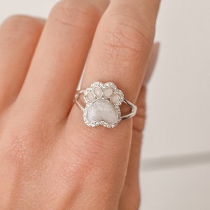 Pet Cremation Ashes Silver Ring Memorial Jewelry for Pet & Family Ashes Keepsake Pet Memorial Gift