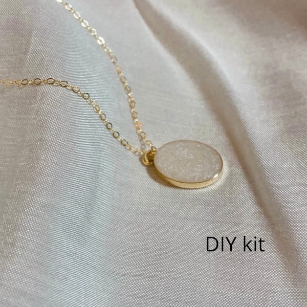 14k Gold Cremation Ashes Necklace DIY Kit - Cremation Ashes Necklace