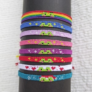 Bracelet brésilien &quot;choupi crôa&quot; avec attache réglable, friendship bracelet frog