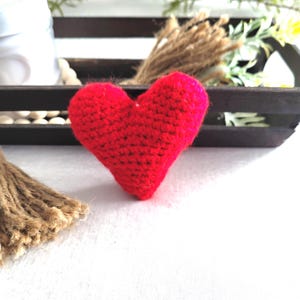Crochet Heart ornament for garland: Valentine's Day Decor, Romantic coffee table decor,