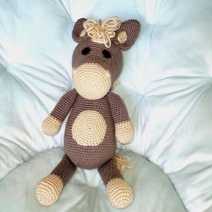 Crochet horse amigurumi, plush toy for kids, custom horse in multiple colors, customizable belly, 12-inch stuffed animal, perfect birthday