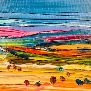 The Valley by Maya Green - Original Oil on Canvas Palette Knife Painting