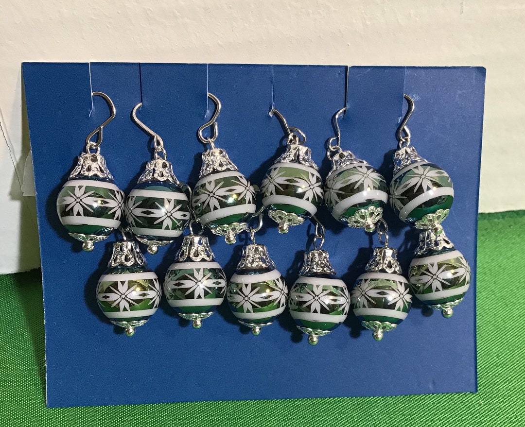 CHOOSE Color Set of 12 Miniature Christmas Tree Ornaments 10mm for