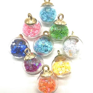 10 Small 16mm confetti filled glass ornaments for small tabletop tree -wreaths -event calender perfect for 12-24” trees and fairy gardens