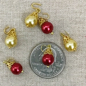 Set of 12 miniature glass pearl miniature Christmas tree ornaments 8mm for westrim minitree dollhouse or fairy trees any miniature trees