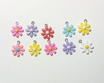 Set of 12 resin flowers tree ornaments for holiday spring bead or wire trees any mini tree tabletop fairy garden tree dollhouse about 3/4”
