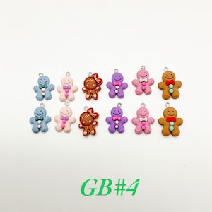 Set 12 polymer gingerbread people  1”christmas tree ornaments for beaded  or wire trees any mini tree tabletop or fairy garden tree GB#4