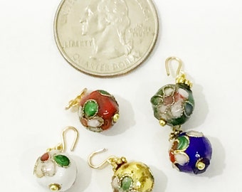 1:12 Set of 12 miniature Cloisonné Christmas tree ornaments 10mm for westrim any mini tree dollhouse see my other ornaments