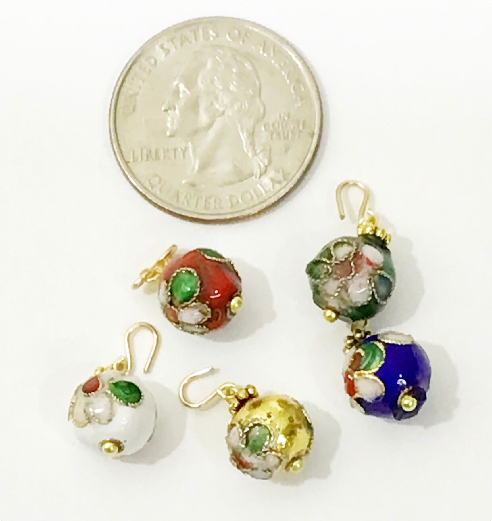 Set of 12 Miniature Cloisonné Christmas Tree Ornaments1086mm Etsy
