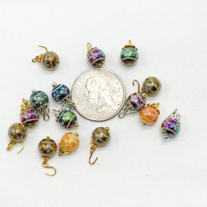 Set of 18 assorted miniature electroplated glass Christmas tree ornaments 8mm for minitree dollhouse or fairy trees bonsai’s